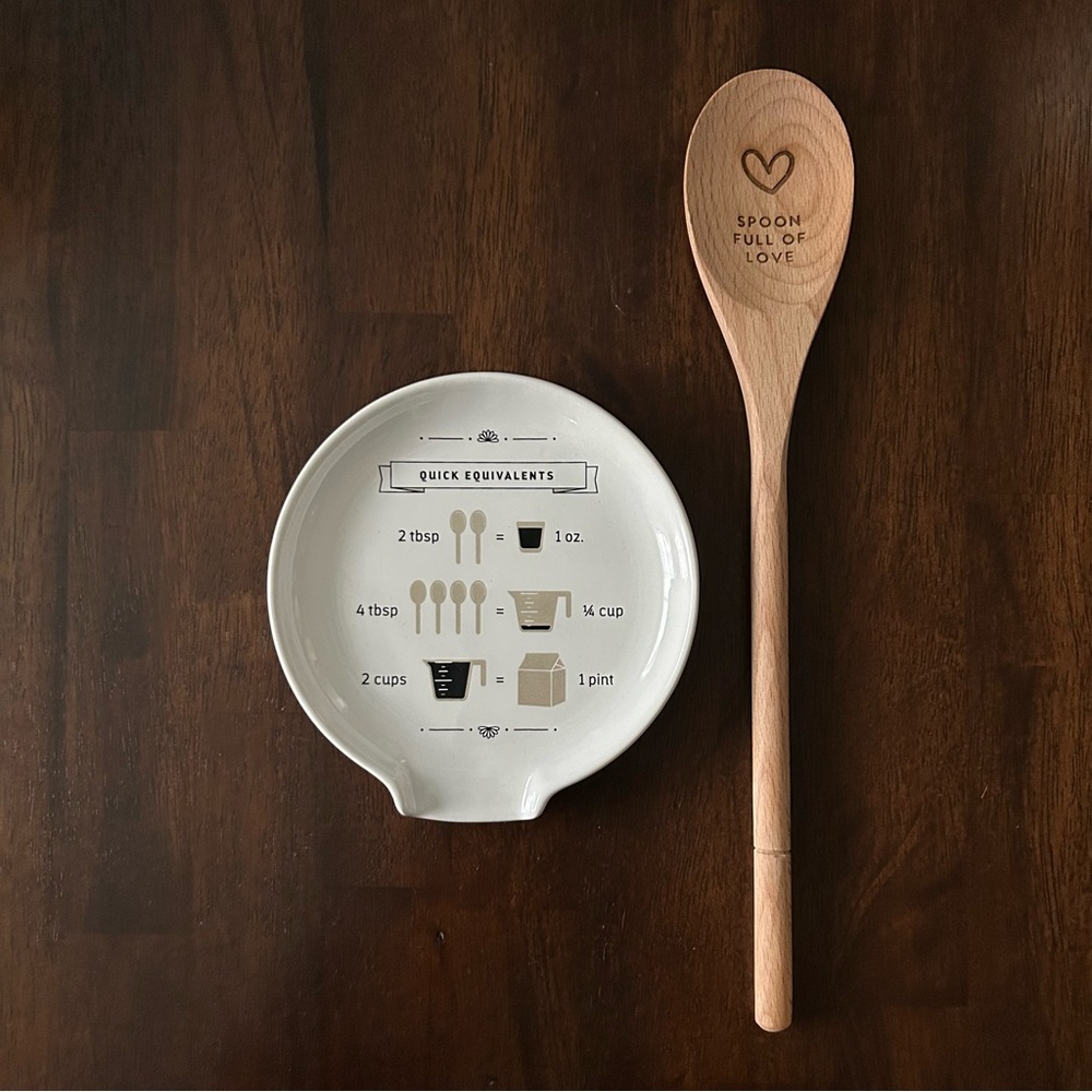 Now Designs Kitchen Conversion Spoon Rest and Wooden Spoon - NEW!